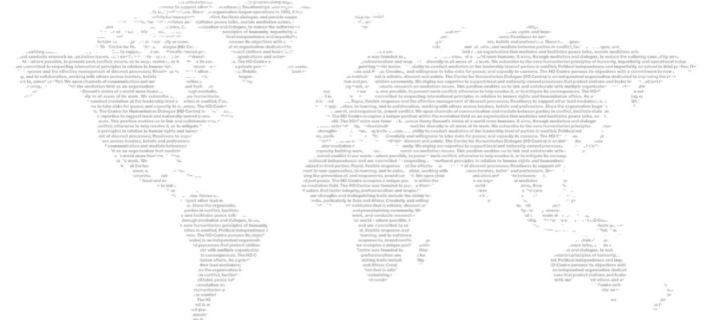 World map in words - © Centre for Humanitarian Dialogue World map in words - © Centre for Humanitarian Dialogue