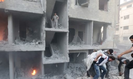 Men search for survivors at a site hit by heavy shelling in the Douma neighborhood of Damascus. © Reuters/Bassam Khabieh Men search for survivors at a site hit by heavy shelling in the Douma neighborhood of Damascus. © Reuters/Bassam Khabieh